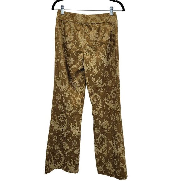 Vintage Lillie Rubin Brocade High-Rise Flare Pants 2 Bronze Paisley Retro 70s - Picture 5 of 11